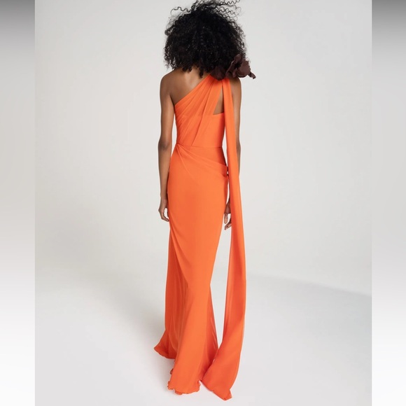 Vera Wang Bride Hermine One-Shoulder Cape Back Gown - Picture 2 of 2